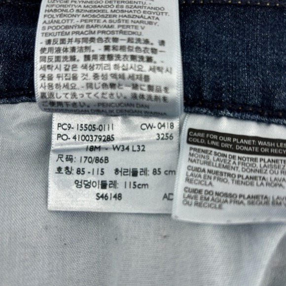 Levi's 505 Jeans Women's 16 Straight Blue Denim Med Wash Distress Lines Casual - Picture 9 of 14